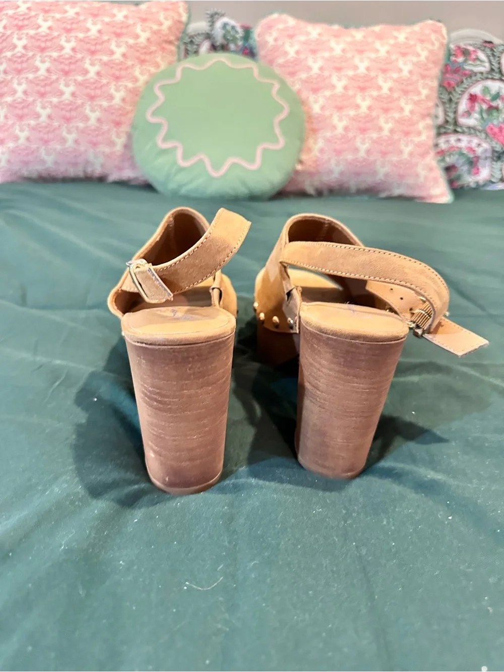 Wonderly Tan Suede Platform Slingback Sandals